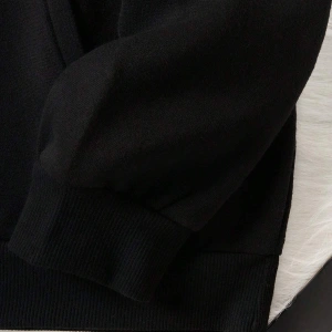 Floral & Butterfly Print Drawstring Lined Hoodie Siyah