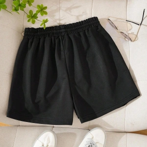 Floral Print Drawstring Waist Şort