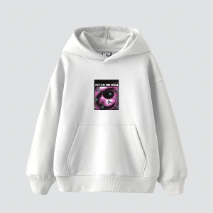 Fly On The Wall Baskılı Oversize Unisex Beyaz