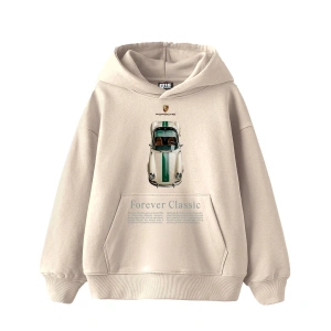 Forever Classic Baskılı Oversize Unisex Bej