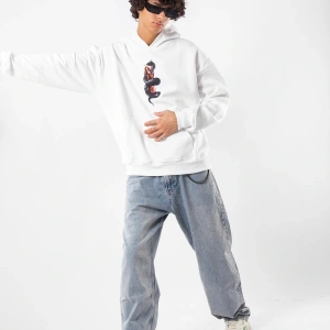 Free Gangster Baskılı Oversize Unisex Beyaz