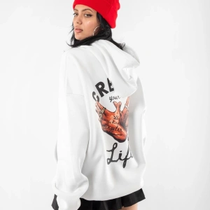 Free Gangster Baskılı Oversize Unisex Beyaz