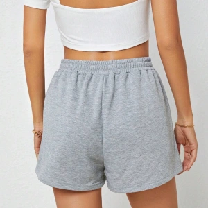 Frenchy Letter Graphic Elastic Waist Şort