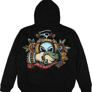 Friendly Siyah Oversize Unisex Kapüşonlu Sweatshirt Hoodie