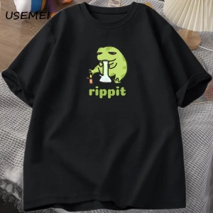 Funny Rippit T-Shirt Frog Graphic T Shirt Causal Cotton Short Sleeve Printed Tshirt Harajuku  2796