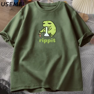 Funny Rippit T-Shirt Frog Graphic T Shirt Causal Cotton Short Sleeve Printed Tshirt Harajuku  2796