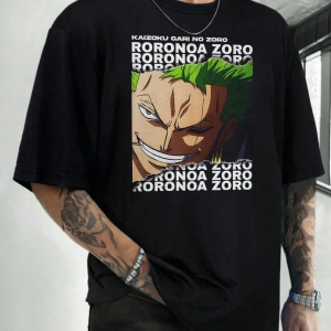 GARFIELD X SHEIN Erkek Karikatür ve Mektup Baskılı Yuvarlak Yaka Kısa Kollu Tişört, Yaz