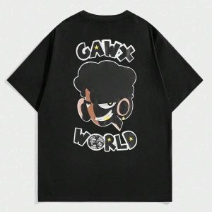 GAWX Karikatür ve Harf Grafikli Tişört