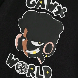 GAWX Karikatür ve Harf Grafikli Tişört