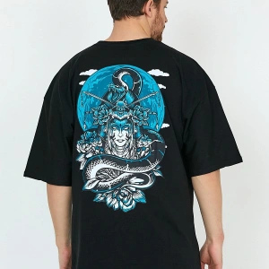 Geisha Siyah Oversize Unisex T-shirt