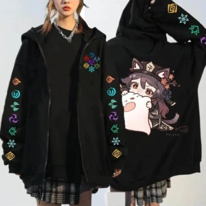 Genshin Oyun Fermuarlı Hoodies 12819