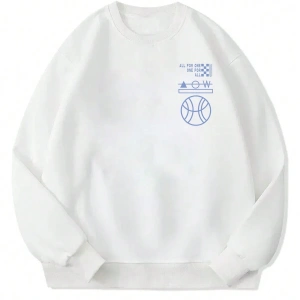 Geo & Letter Graphic Pullover Beyaz