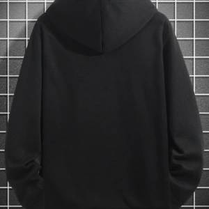 Geyik Renkli Oversize Kapüşonlu Sweatshirt Siyah