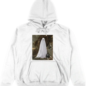 Ghost Beyaz Oversize Unisex Kapüşonlu Sweatshirt Hoodie