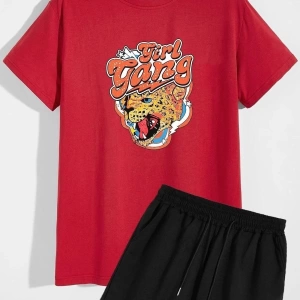 Girlgang Şort T-shirt Eşofman Takımı TSH-GIRLGANG-SHRT-DUZ