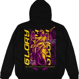 Glory Oversize Unisex Kapüşonlu Sweatshirt Hoodie Siyah