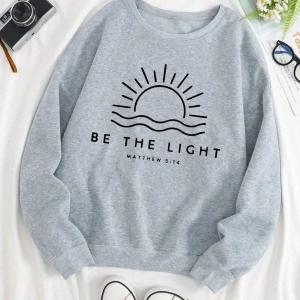 Göğüs Baskılı Üç İplik Ünisex Oversize Sweatshirt Gri