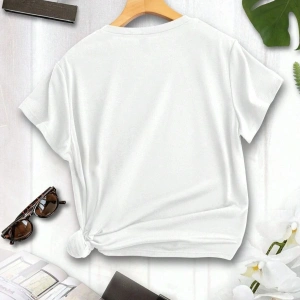 Göğüs Kedi Baskılı Oversize Kadın T-Shirt