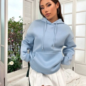 GOOD Renkli Özel Seri Oversize Kapüşonlu Sweatshirt BEBE MAVİ