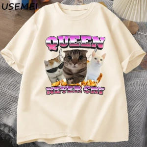 Goofy Cat kedi T Shirt Meme Dank Cursed Weirdcore Cringey t-shirt erkekler kadınlar ben çok a 2857