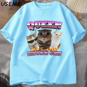 Goofy Cat kedi T Shirt Meme Dank Cursed Weirdcore Cringey t-shirt erkekler kadınlar ben çok a 2857