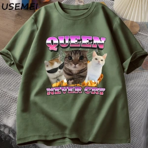 Goofy Cat kedi T Shirt Meme Dank Cursed Weirdcore Cringey t-shirt erkekler kadınlar ben çok a 2857