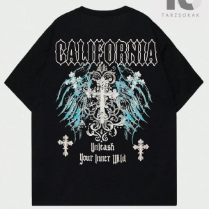 Goth Erkek Harfli ve Grafik Baskılı Tişört