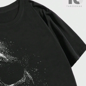 Goth Erkek İskelet Grafikli Tişört