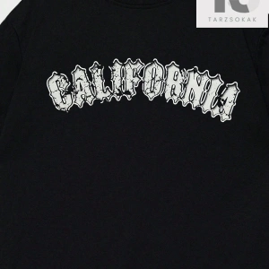 Goth Erkek Kanat ve Harf Baskılı T-shirt