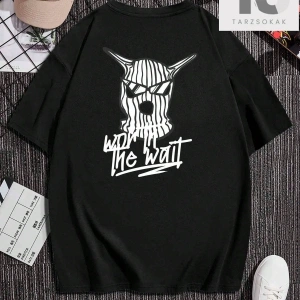 Goth Erkek Örümcek Baskı Ve Harf Grafik Kısa Kollu Tişört