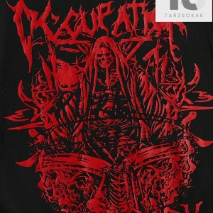 Goth Erkek Pamuk Mektup ve Kafatası Baskılı Tişört