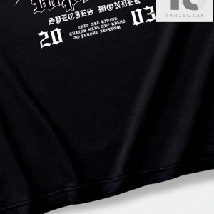 Goth Erkek Slogan Baskılı Yuvarlak Yaka T-Shirt