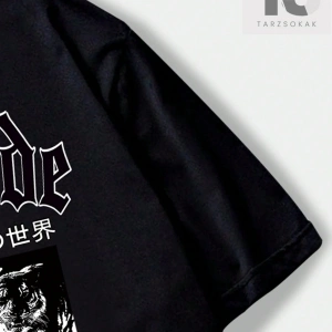 Goth Erkek Slogan Baskılı Yuvarlak Yaka T-Shirt