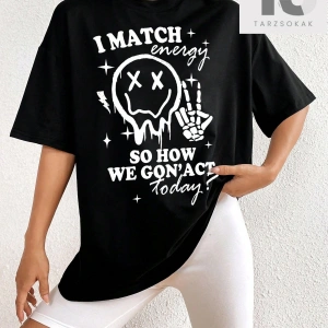 Goth Kedi Baskılı Büyük Boy Tişört