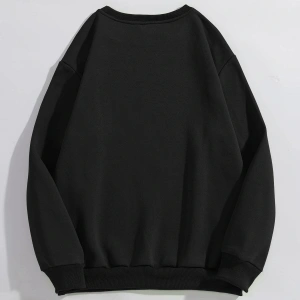 Goth Skull & Letter Graphic Thermal Lined Sweatshirt