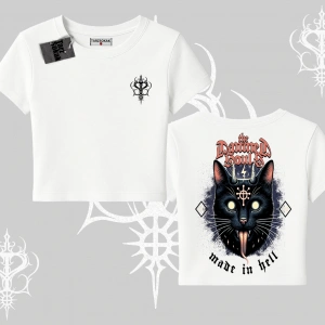 Gothic Cat Made in Hell Baskılı Sweatshirt Babby Tee Tshirt