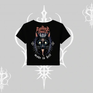 Gothic Cat Made in Hell Baskılı Sweatshirt Babby Tee Tshirt