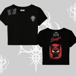 Gotik Kedi Arka Baskılı Babby Tee Tshirt