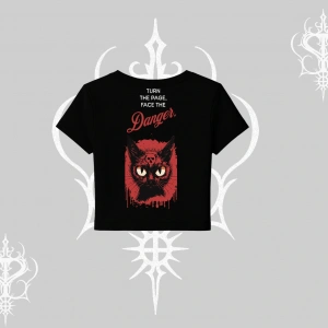Gotik Kedi Arka Baskılı Babby Tee Tshirt
