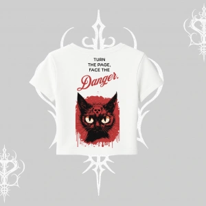 Gotik Kedi Arka Baskılı Babby Tee Tshirt