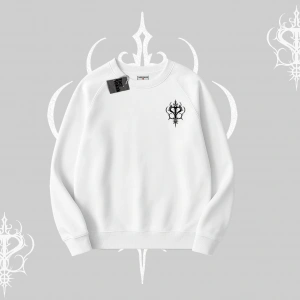 Gotik Kedi Arka Baskılı Biskilet Sweatshirt