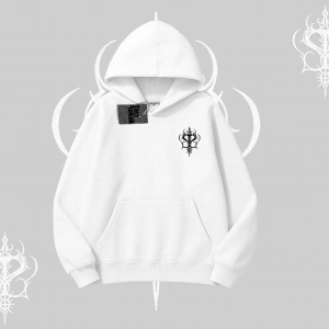 Gotik Kedi Arka Baskılı Kapşonlu Sweatshirt