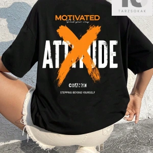 Graffiti Yazılı Baskı Kısa Kollu Tişört