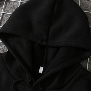 Graphic Print Kangaroo Pocket Drawstring Hoodie Siyah