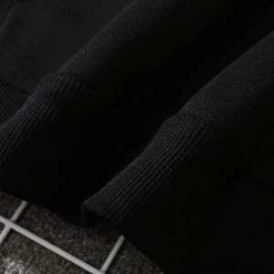 Graphic Print Kangaroo Pocket Drawstring Hoodie Siyah