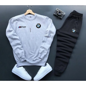 Gri Arba logo Dijital Baskılı Kışlık UNİSEX Eşofman Takımı