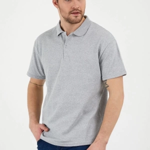 Gri Dar/slim Fitt Polo Yaka Tshirt