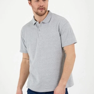Gri Dar/slim Fitt Polo Yaka Tshirt