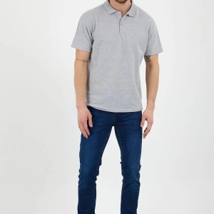 Gri Dar/slim Fitt Polo Yaka Tshirt