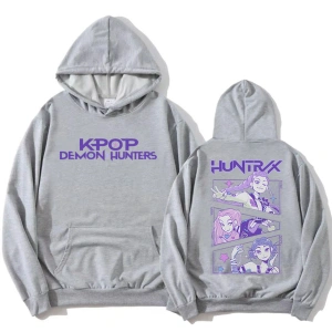 Gri KPop Demon Hunters Saja Boys Derpy TigerModa Film Baskıl